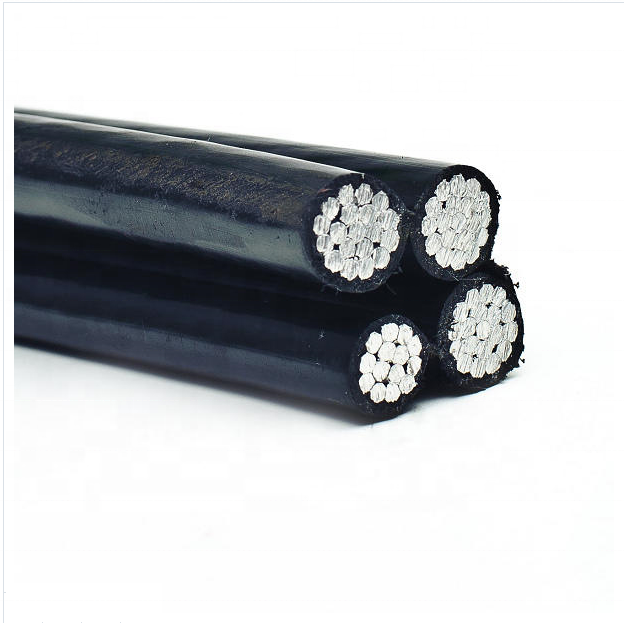 JKLYJ twisted aluminum overhead ABC XLPE insulated power cable 4×16mm² supplied in a 500m roll