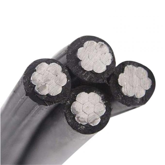 Low voltage pre-assembled twisted PRC aluminum cable, 4×25 mm², with XLPE insulation for overhead power distribution