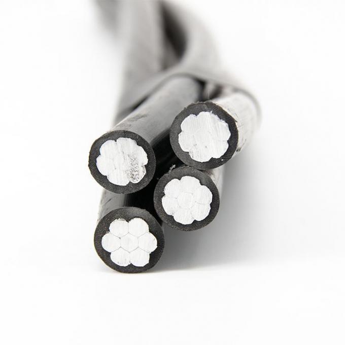 4×35mm² aluminum conductor XLPE insulated twisted overhead transmission cable, four-core ABC low voltage cable