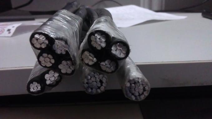 Aluminum conductor XLPE insulated overhead low voltage ABC cable, twisted configuration 3×70 + 54.6 + 2×16 mm